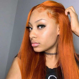 Ginger Straight 13x4 Transparent Lace Frontal Wig