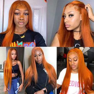 Ginger Straight 13x4 Transparent Lace Frontal Wig