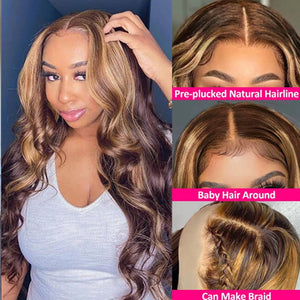 Highlight-Lace-Front-Wigs-Human-Hair-Colored-Body-Wave-Lace-Front-Wigs-Honey-Blonde -Highlight-Brazilian-13x4-13x6-Transparent-Lace-Front-Wigs-Human-Hair-Wigs-for-Women