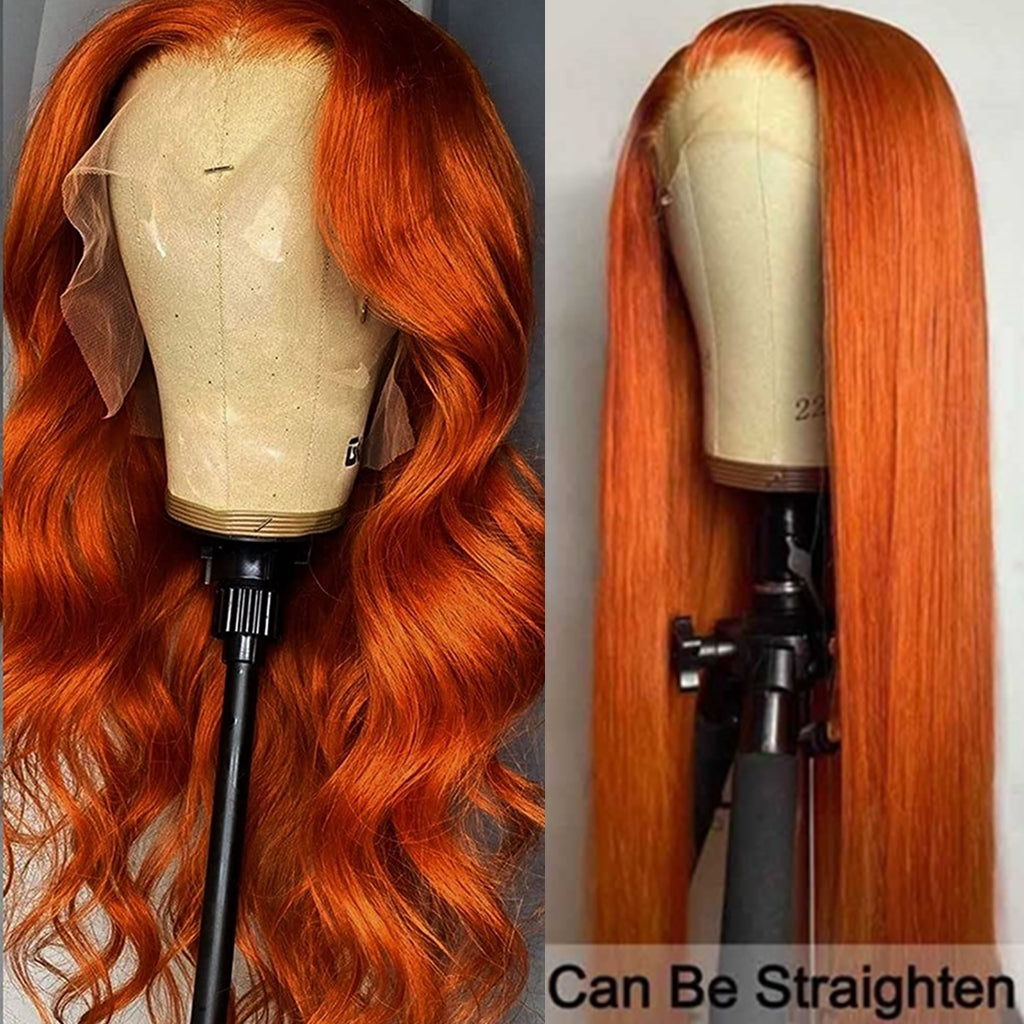 Orange-Ginger-Body-Wave-Lace-Frontal-Wig-Colored-Human-Hair-Wigs-for-Women-13x4-Transparent-Lace-FrontFall-Hair-Color-Wigs-with-Baby-Hair